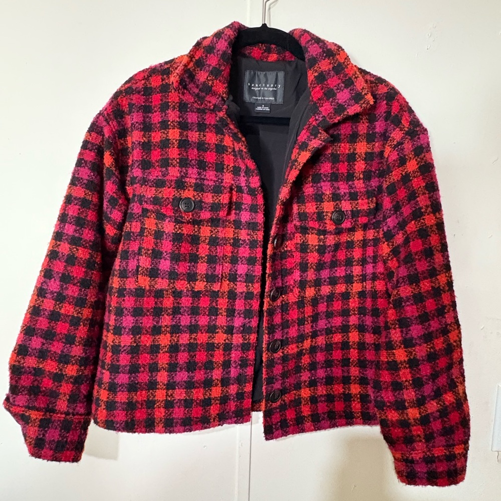 Sanctuary Red and Black Plaid Jacket